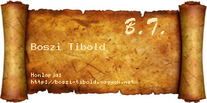 Boszi Tibold névjegykártya
